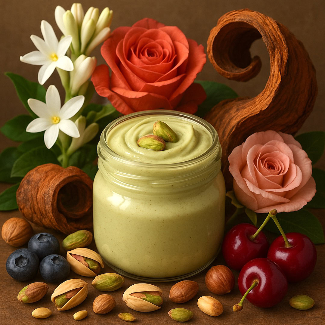 pistachio cream floral nutty delight