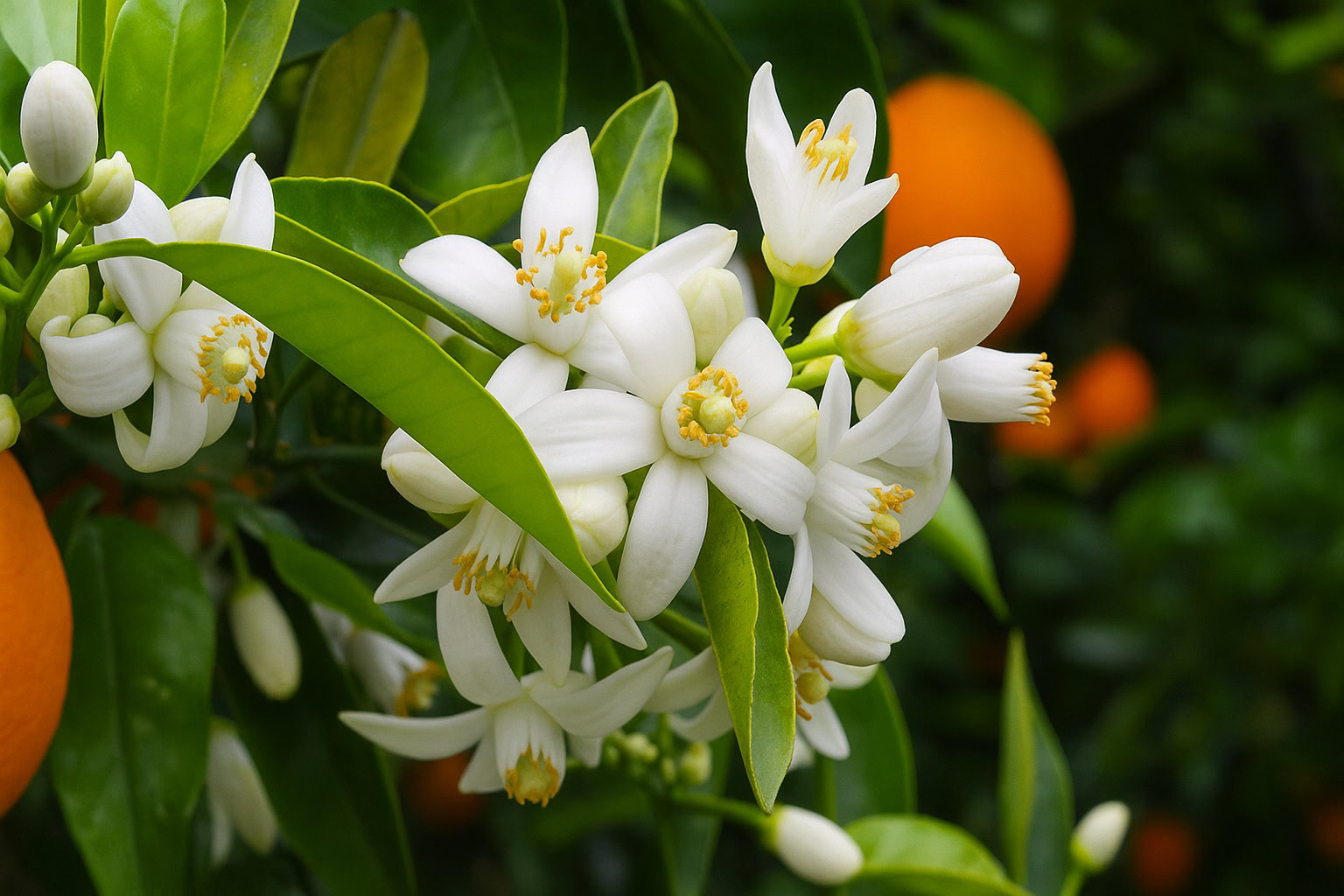 Orange blossom in perfumery – luminous floral note with honeyed sweetness and Mediterranean warmth