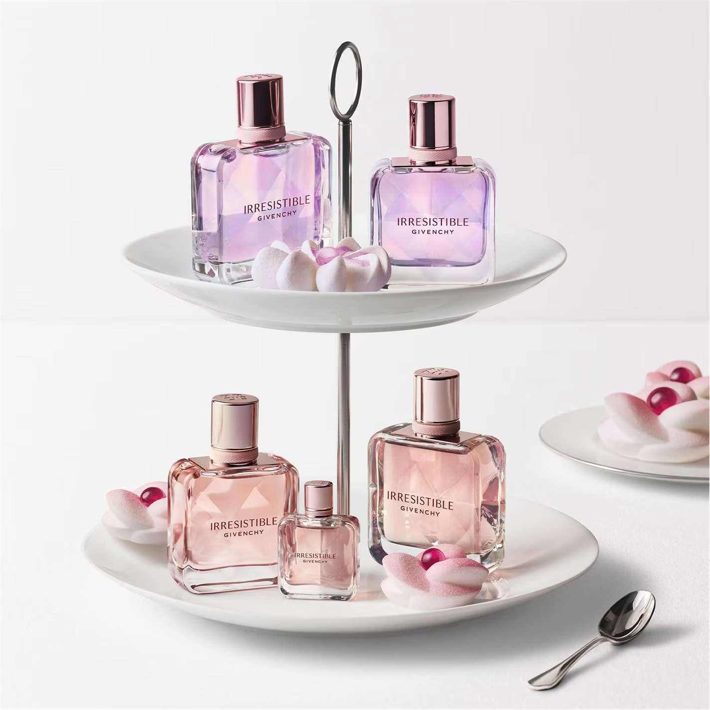 released in 2025, givenchy irresistible nectar eau de parfum pairs rose and pistachio cream with a warm woody base